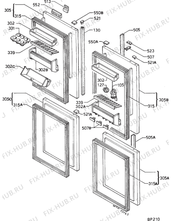 Взрыв-схема холодильника Electrolux ER4530I - Схема узла Door 003